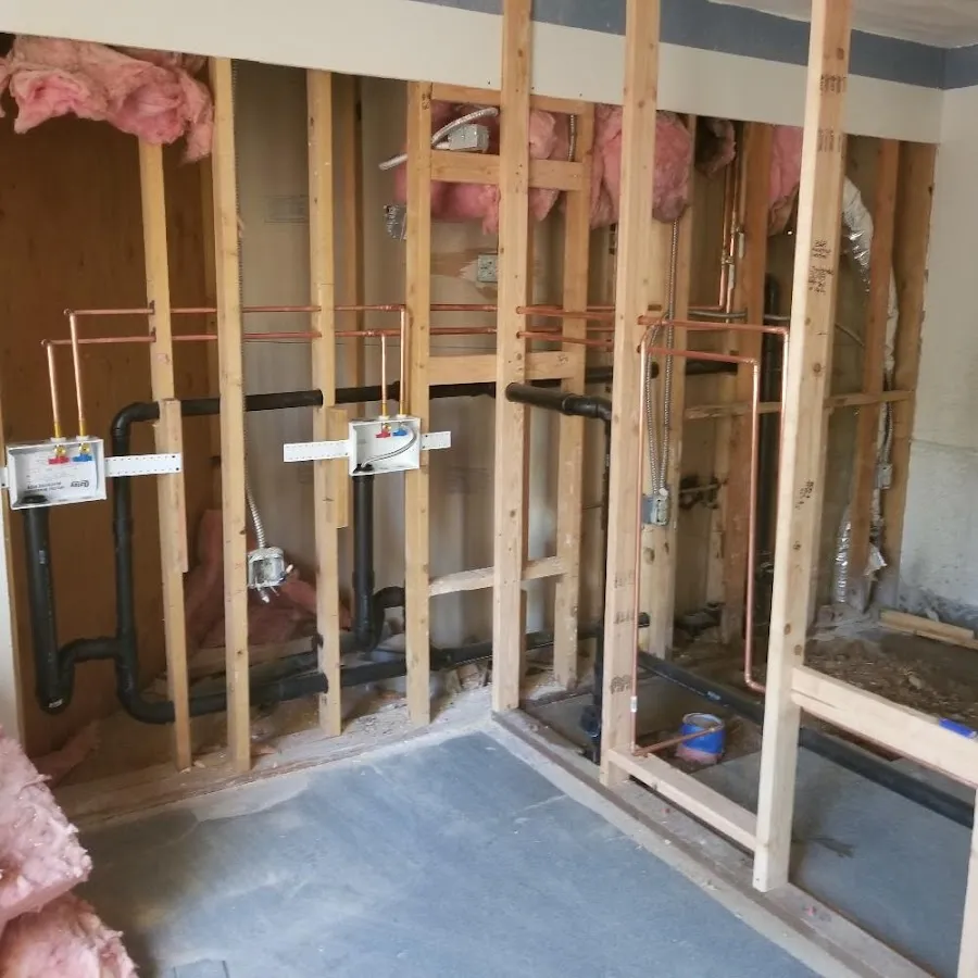 Copper pipe rough-in and plumbing installation in Fort Lewis